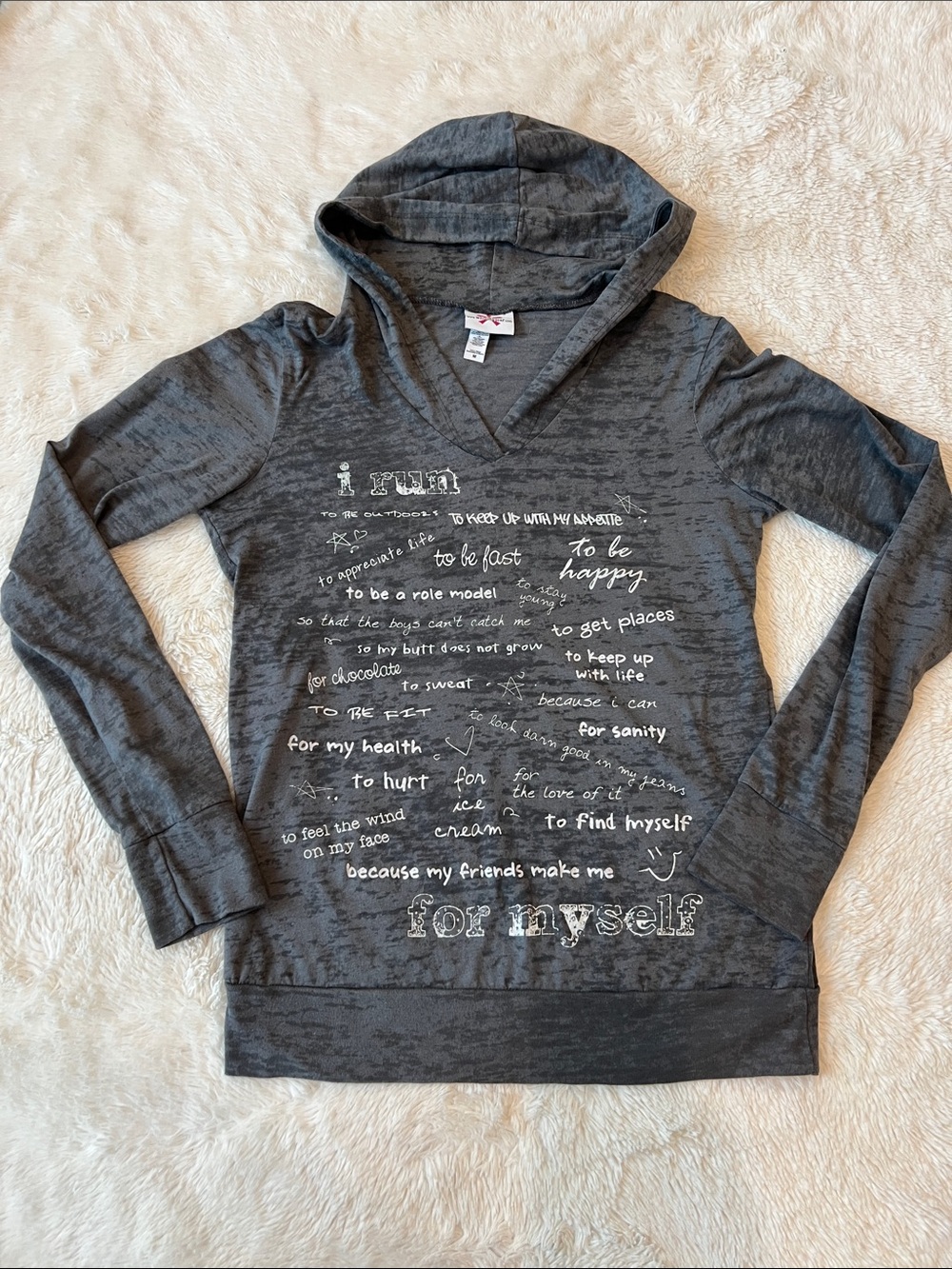 Quote runner hooded T-shirt size medium